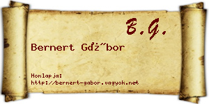 Bernert Gábor névjegykártya